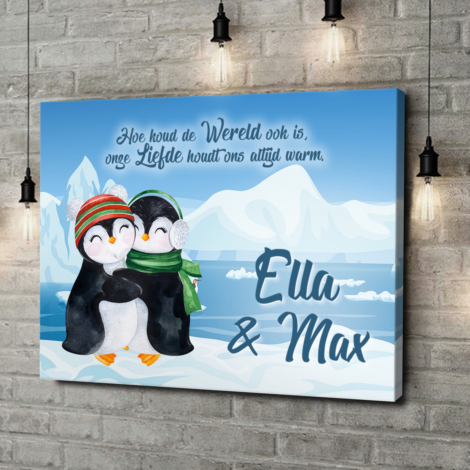 Canvas Cadeau Pinguins