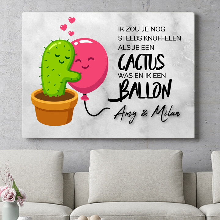Gepersonaliseerde muurschildering Cactus Balonnen