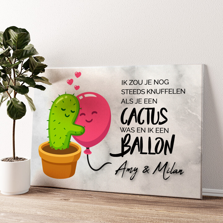 Gepersonaliseerde canvas print Cactus Balonnen