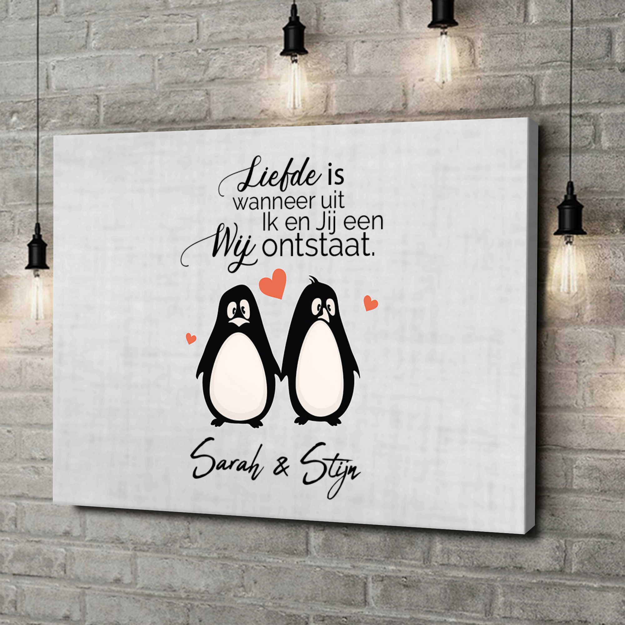 Canvas Cadeau Stel Pinguins
