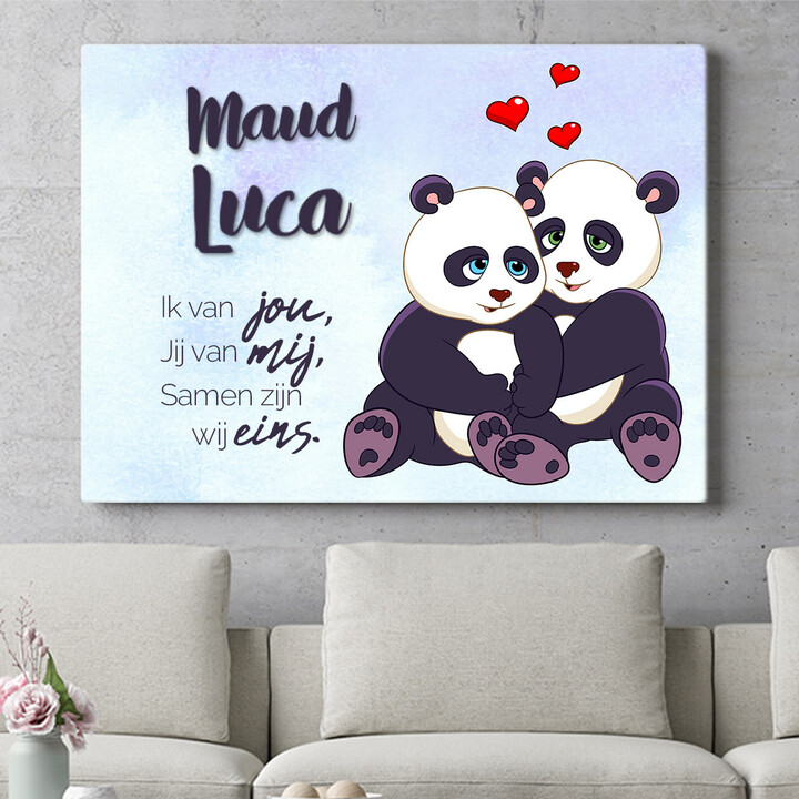 Gepersonaliseerde muurschildering Panda's