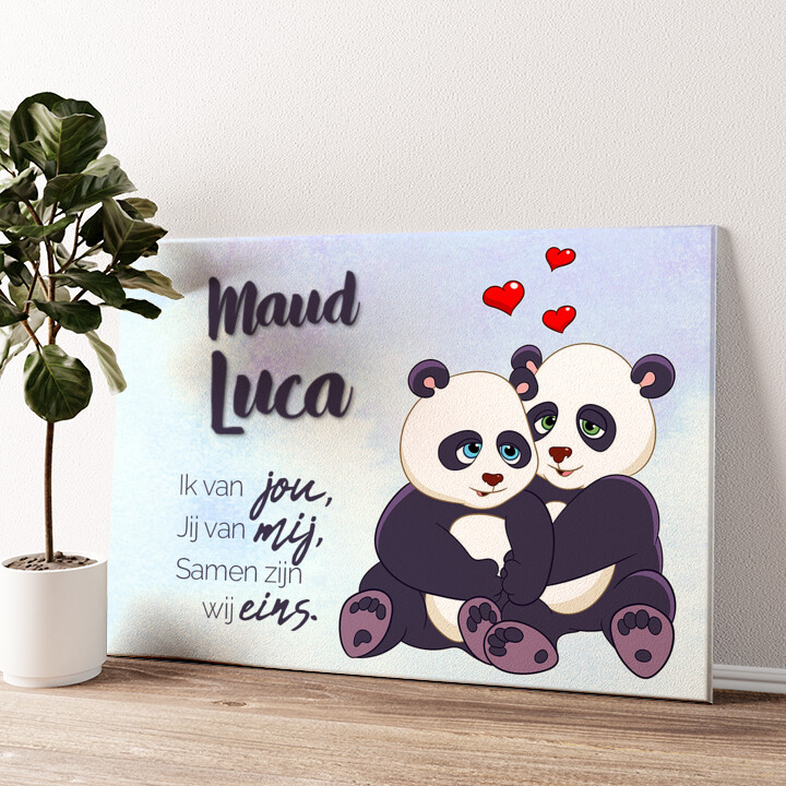Gepersonaliseerde canvas print Panda's