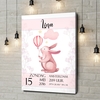 Canvas Cadeau Canvas voor geboorte konijn met ballon