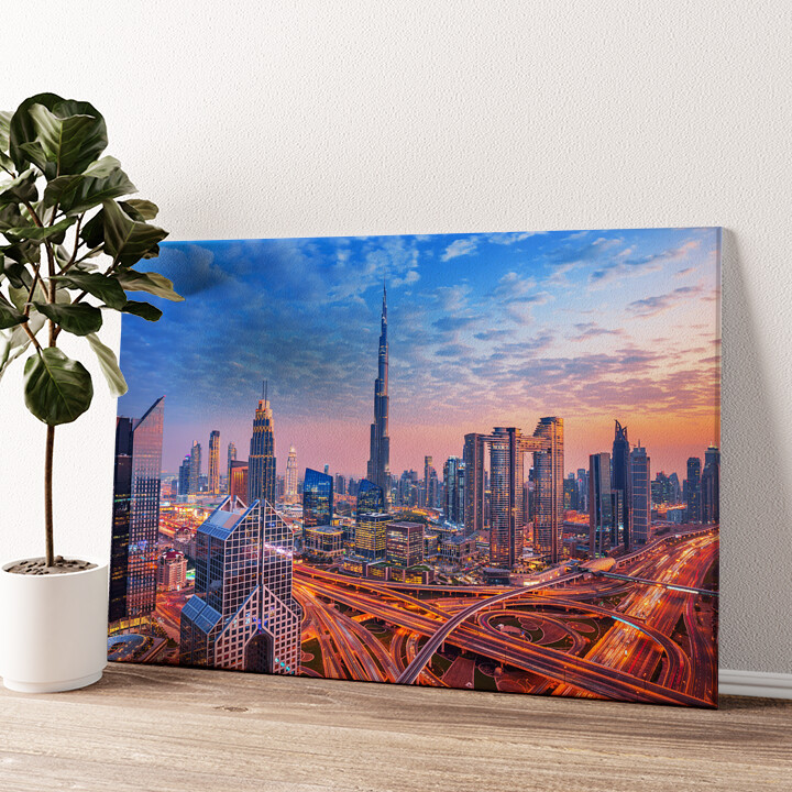 Gepersonaliseerde canvas print Dubai Skyline
