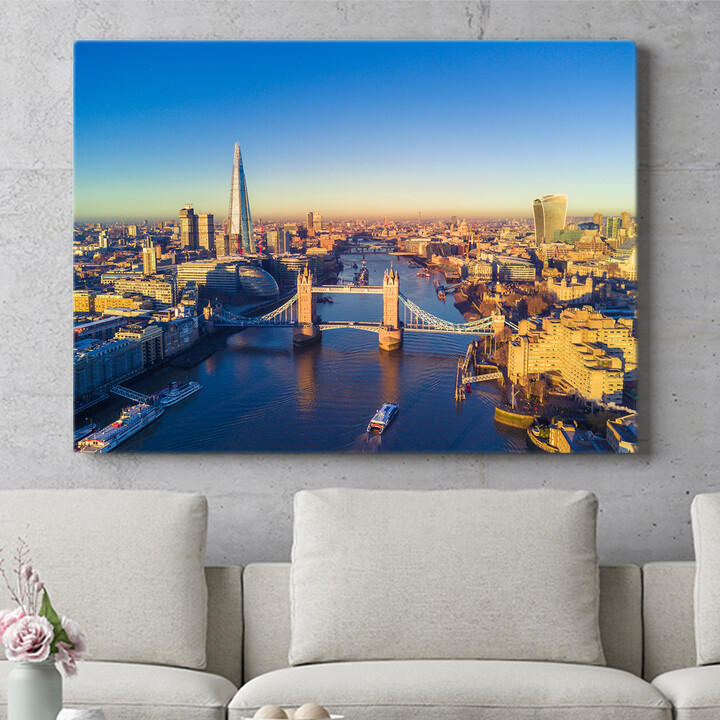 Gepersonaliseerde muurschildering Luchtfoto van de London Bridge