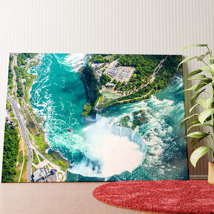Luchtfoto van Niagra Watervallen Gepersonaliseerde muurschildering