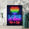 Gepersonaliseerde muurschildering Liefde is Liefde