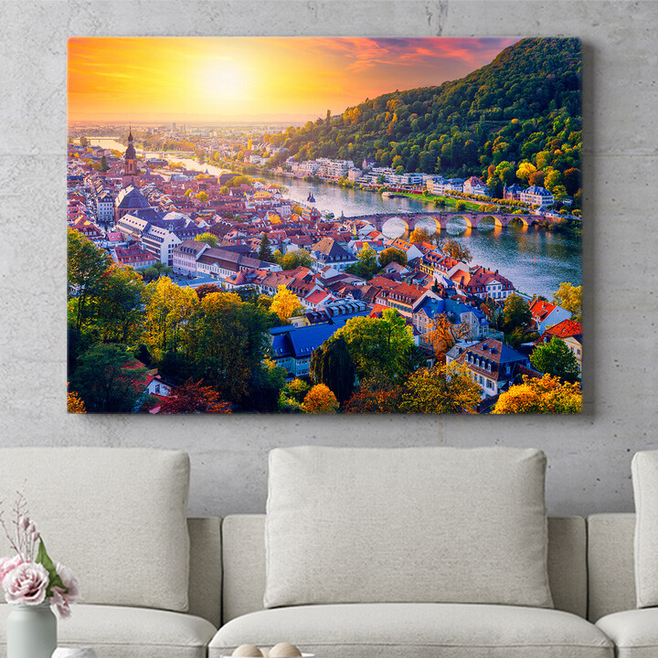 Gepersonaliseerde muurschildering Heidelberg Skyline