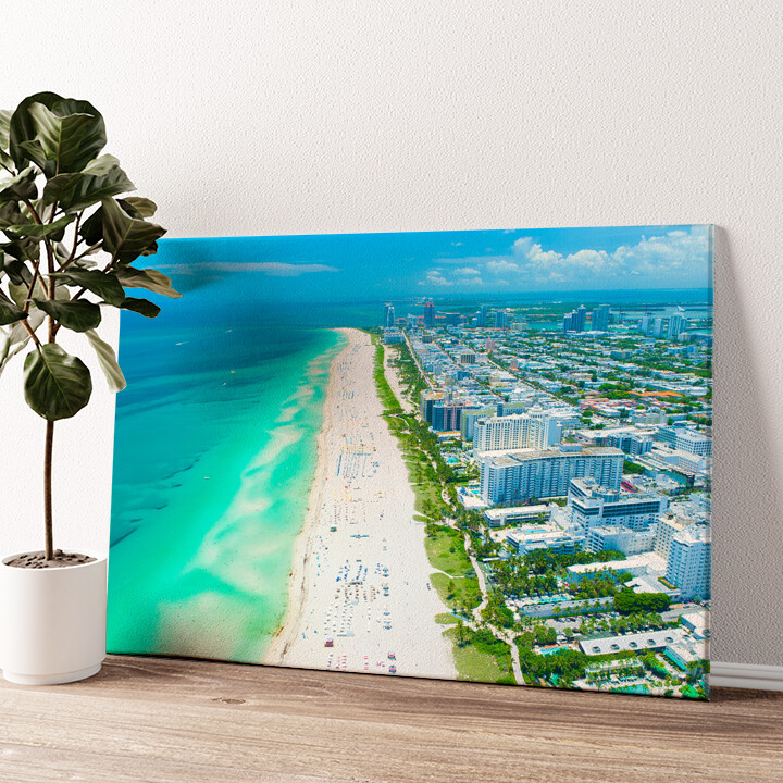 Gepersonaliseerde canvas print Skyline Miami Beach