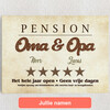 Gepersonaliseerde Canvas Pension Oma & Opa