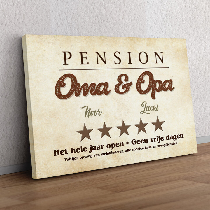 Personaliseerbaar cadeau Pension Oma & Opa