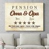 Gepersonaliseerde muurschildering Pension Oma & Opa