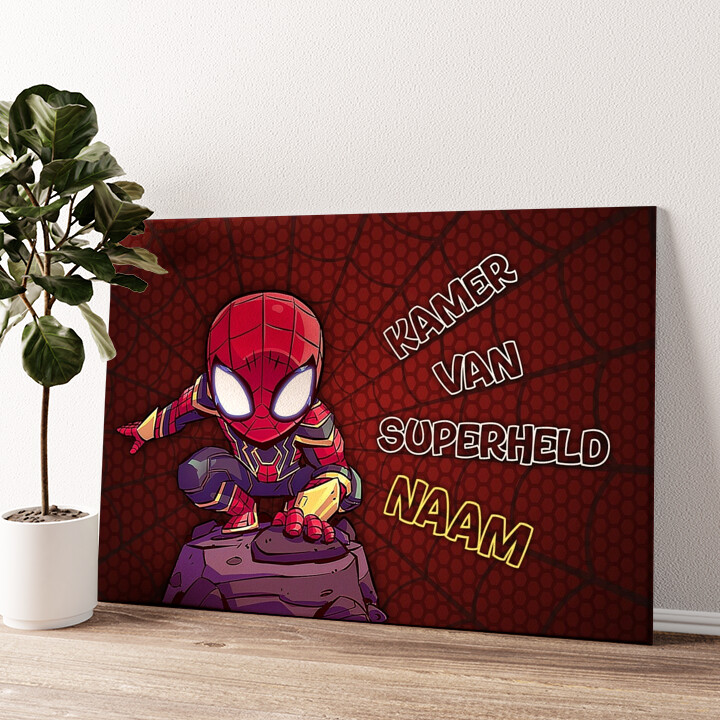 Gepersonaliseerde canvas print Superheld met Rood