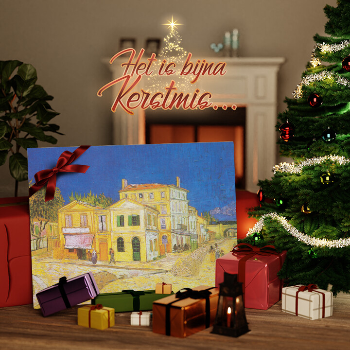 Canvas Cadeau Het gele huis