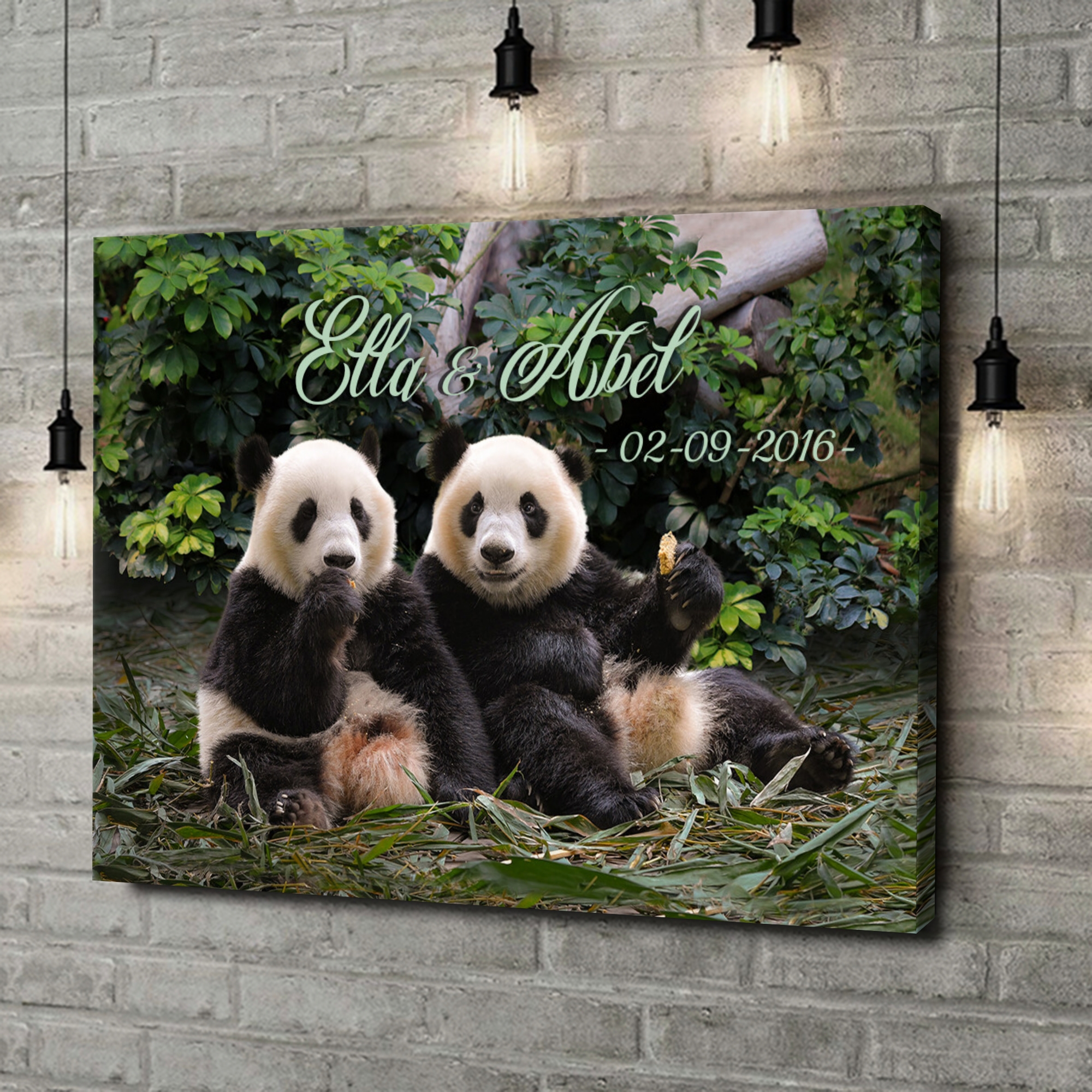 Canvas Cadeau Panda beren